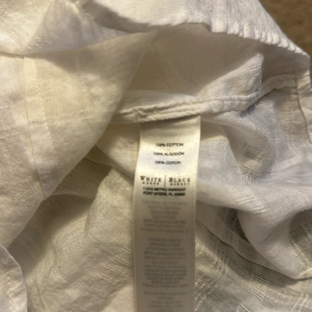 White House Black Market sheer long sleeve white button down - Picture 7 of 7